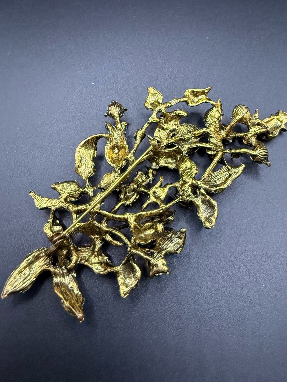 Multicolor Large Floral Rhinestone Statement Brooch - Picture 3 of 4